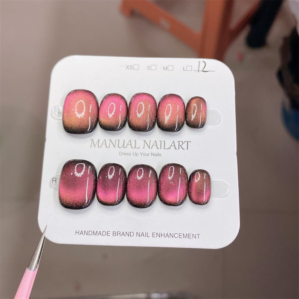 Nail Art Eye Cat - 10個入り 純手作り ウェアラブルネイルジェルポリッシュ ネイルステッカー 完成品 高級感