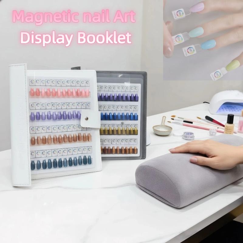 Nail Art Vector - 48/96/144/192色 マグネット式ネイルチップ見本帳 マニキュアカラーテスト収納ブック 大型アクリル作品展示カラーカード ▪