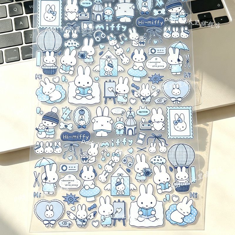Nail Art Love - ブルース・ミッフィー ステッカー ネイルアートステッカー かわいいウサギの手帳装飾 友達への誕生日プレゼントに最適 漫画風のかわいいデザイン