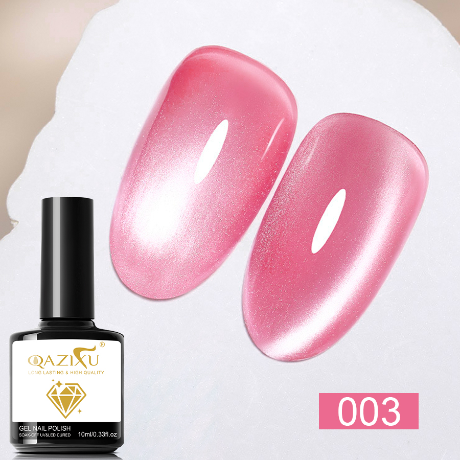 Nail Art Valentines Day - ピンクキャットアイジェルネイルポリッシュ セミパーマネント グリッター マグネットジェル ソークオフ UV