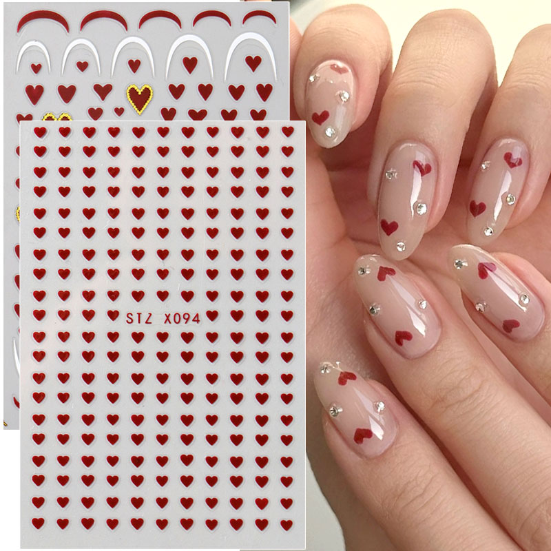 2 個ミニラブハートネイルアートステッカーデカールかわいいバ - Nail Art Valentines Day のレビューと価格