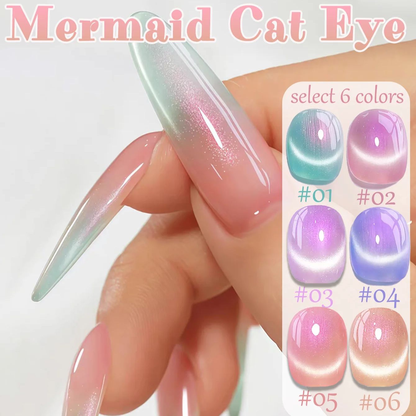 1個入り ZH サマーチャーミングマーメイド ガラスビーズ  - Nail Art Cat Eye Pink のレビューと価格