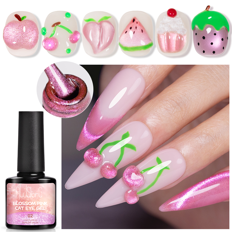 AWStorG 7.5ML フラッシュピュアラストピンクライ - Nail Art Cat Eye Pink のレビューと価格