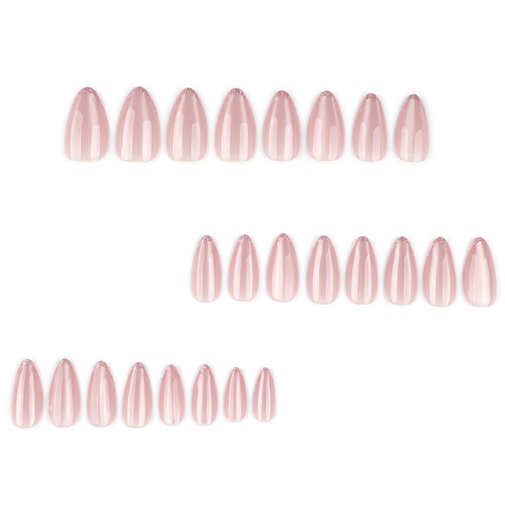プレスオンネイル ミディアムアーモンド グリッターオンブレ  - Nail Art Ombre のレビューと価格