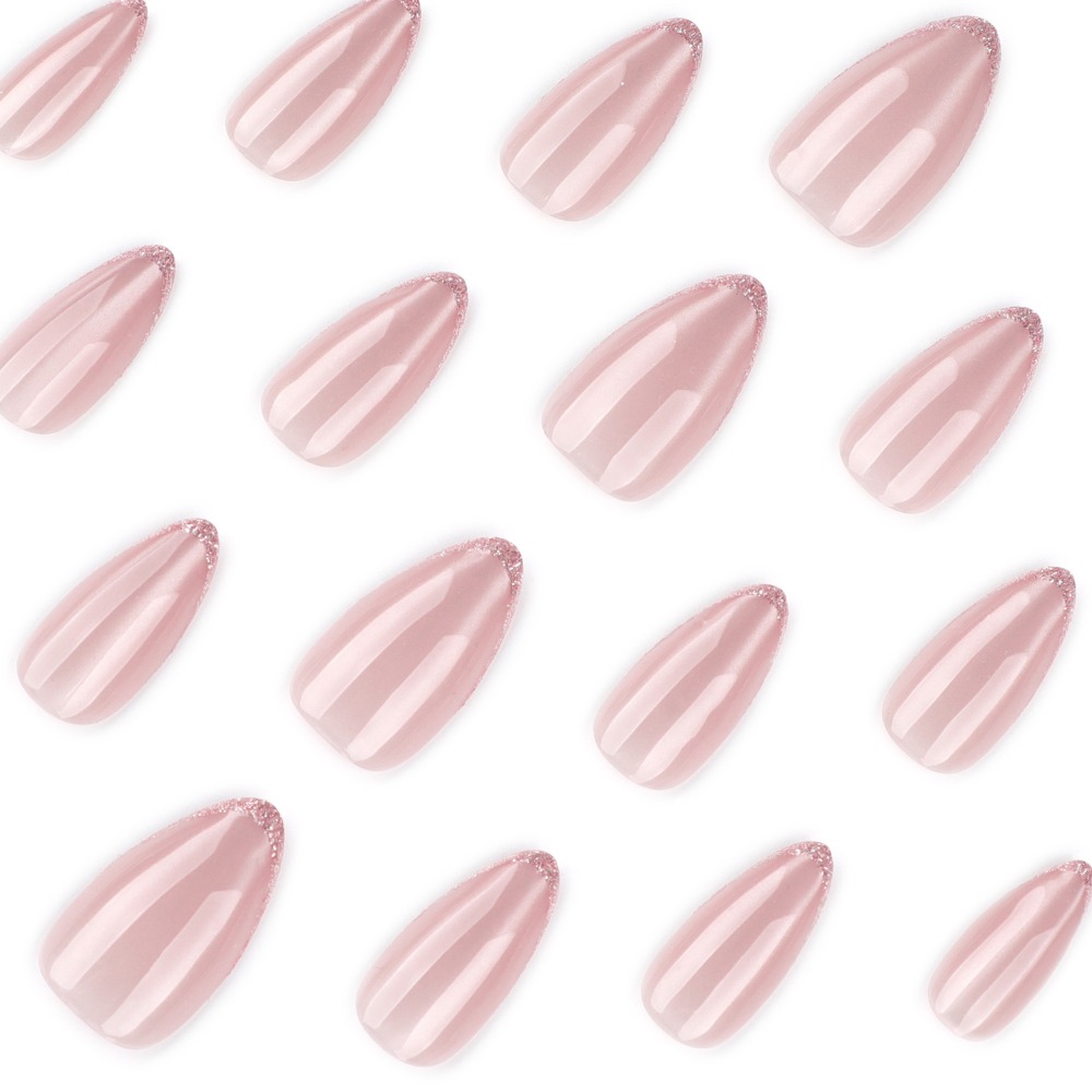 プレスオンネイル ミディアムアーモンド グリッターオンブレ  - Nail Art Ombre のレビューと価格