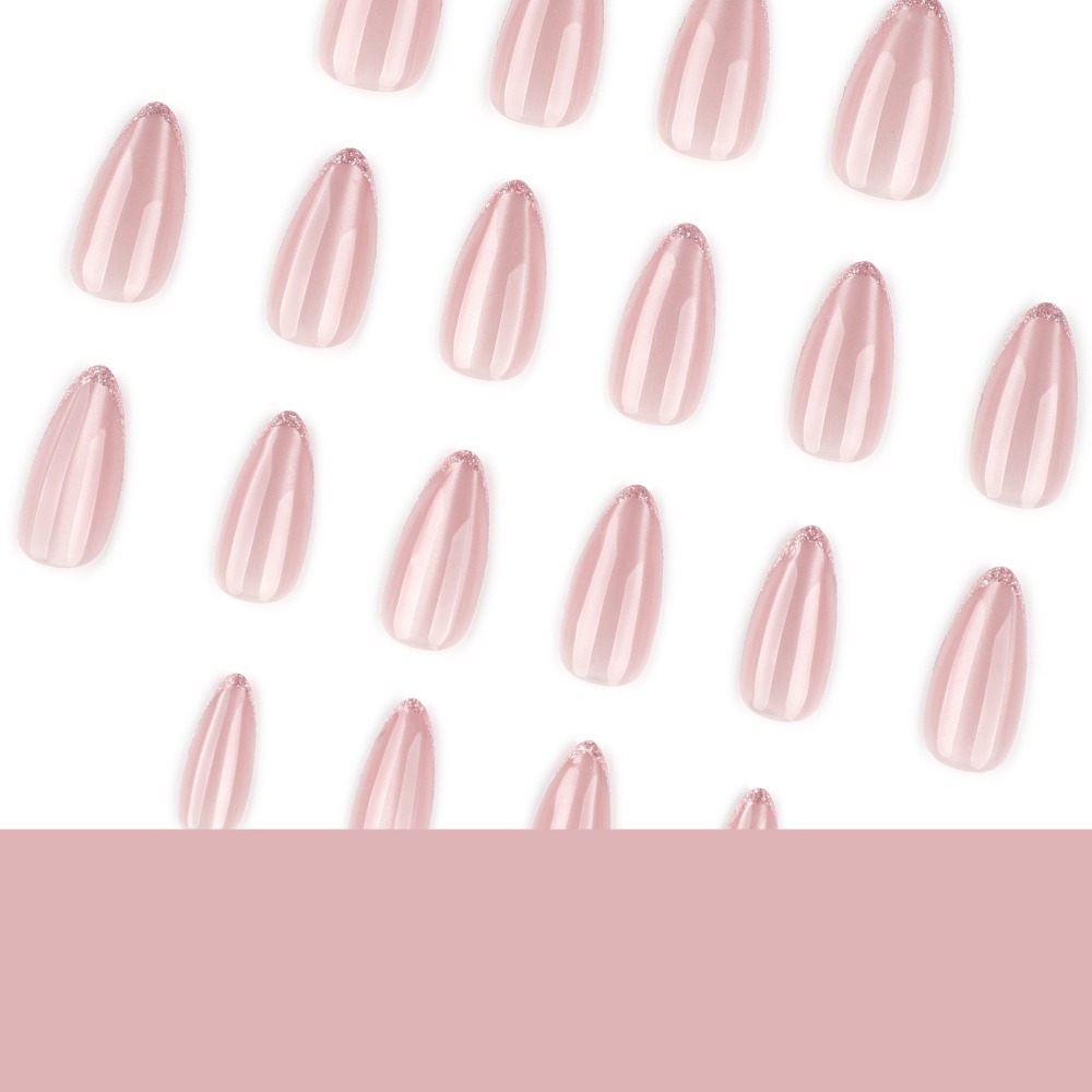 プレスオンネイル ミディアムアーモンド グリッターオンブレ  - Nail Art Ombre のレビューと価格