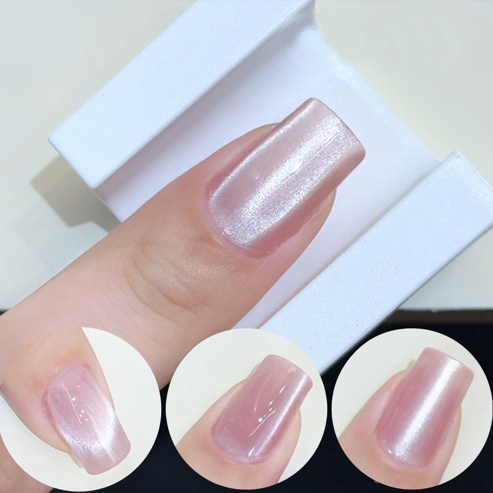 5D U字型フレンチキャットアイネイルアートマグネット ホワ - Nail Art Cat Eye Pink のレビューと価格