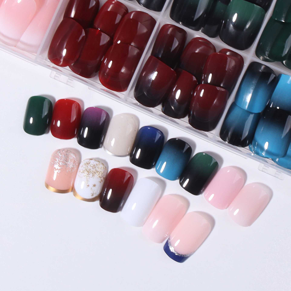 360枚（15種類）のショートスクエアプレスネイル、グリッタ - Nail Art Gliter のレビューと価格