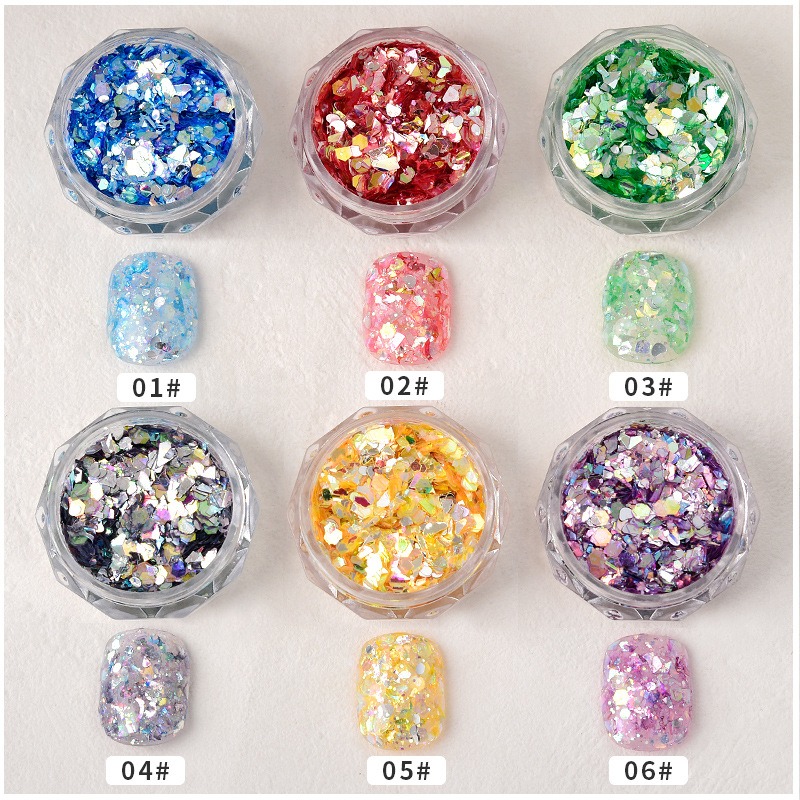 1個入り グリッターギャラクシーエメラルドネイルスパンコール - Nail Art Emerald Blue のレビューと価格
