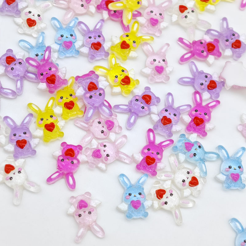 新しい可愛いエンジェルラブの漫画風ウサギのネイルアートアクセ - Nail Art Love のレビューと価格