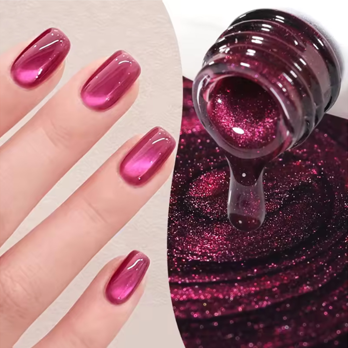 SHAKA 1個 ローズレッド ピンク キャットアイ ジェル - Nail Art Cat Eye Pink のレビューと価格