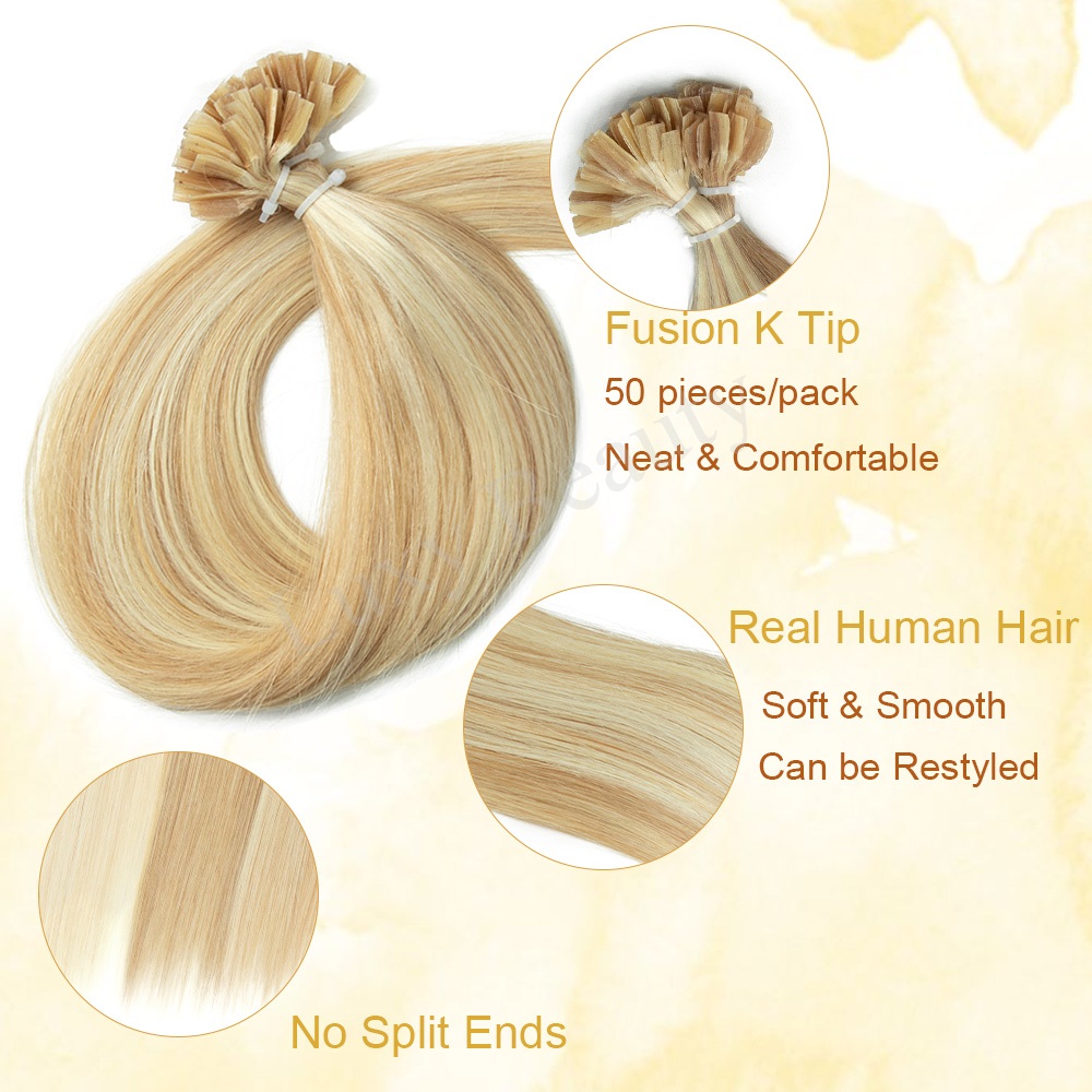 Kチップネイルチップヘアエクステ人毛ケラチンチップホットフュ - Nail Art Ombre のレビューと価格