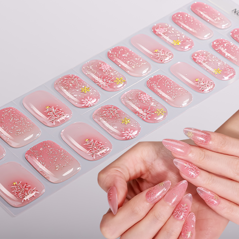 20枚入り クリスマス セミキュアジェルネイルラップ 雪だる - Nail Art Xmas Design のレビューと価格