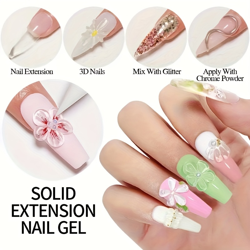 100gクリアノンスティックハンドエクステンションネイルジェ - Nail Art Ombre のレビューと価格