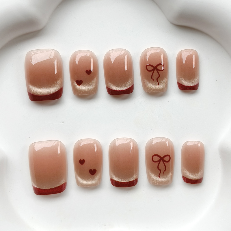 10 個フレンチスタイルかわいい恋人ネイルアートウェアラブル - Nail Art Eye Cat のレビューと価格