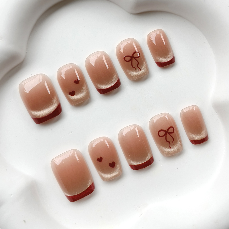 10 個フレンチスタイルかわいい恋人ネイルアートウェアラブル - Nail Art Eye Cat のレビューと価格