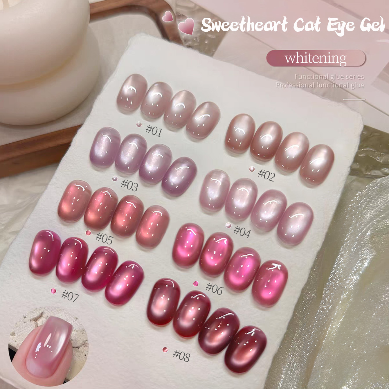 1個入り TC 2026 夏の人気商品 アイス透明ヌードピン - Nail Art Cat Eye Pink のレビューと価格
