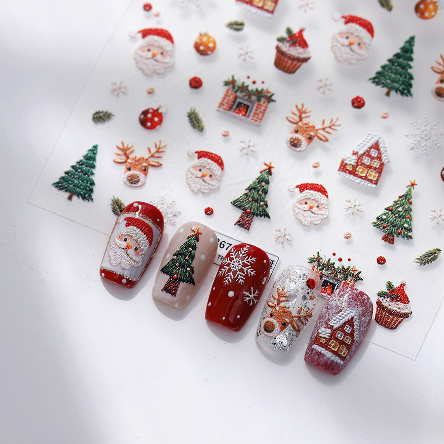 かわいいクリスマスベア＆ジンジャーブレッドネイルステッカー  - Nail Art Xmas Design のレビューと価格