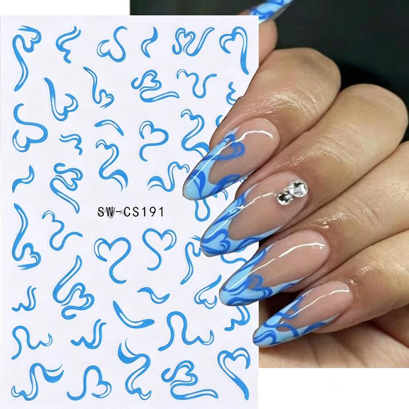 2 シート甘いネイルアートステッカーバレンタインデーリボンハ - Nail Art Valentines Day のレビューと価格