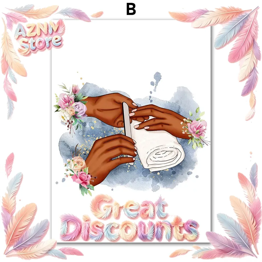 ウォールアートキャンバス絵画 花柄 ファッションガール ラブ - Nail Art Love のレビューと価格
