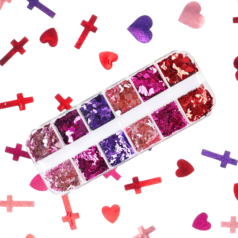 混合色の蛍光蝶キラキラまつげ延長アクセサリーネイルアートグリ - Nail Art Ombre のレビューと価格
