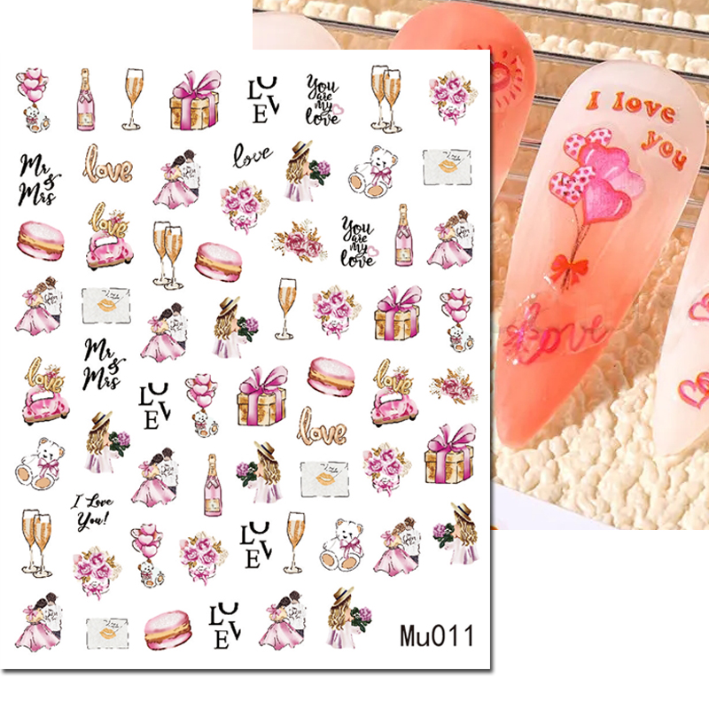3d ネイルアートスライダーステッカーバレンタインセクシーな - Nail Art Valentines Day のレビューと価格
